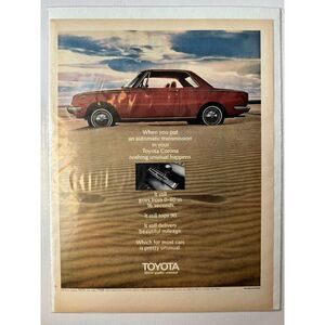 1970 Toyota Corona Automatic Transmission Red Vintage Print Ad